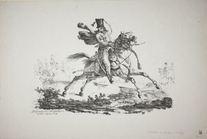 dört nala koşan hussard by Carle Vernet
