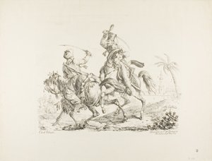 Hussard bir Memluk'u Kılıçla Öldürüyor by Carle Vernet
