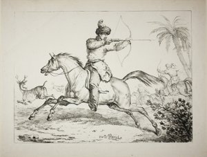 Kalmuk Okçuları Geyik Avı by Carle Vernet