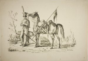 Atının Yanında Yürüyen Lancer by Carle Vernet