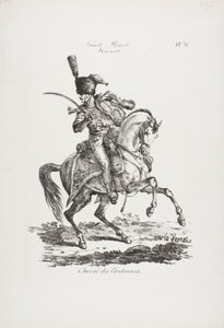 Kraliyet Muhafızları, Atlı Hussard ve At No. 6 by Carle Vernet