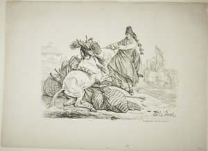 İspanyol Katırcı Katırını Kaldırıyor by Carle Vernet