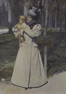 Paris parkındaki kadın (renkli fotoğraf) by Carle de Mazibourg