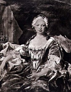 Isabella (Elizabeth) nee Farnese (1692-1766) (litografi) by Carle van (after) Loo