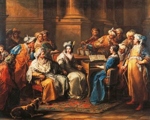 Grand Turk metresine konser veriyor, Carle van Loo (1705-1765), tuval üzerine yağlıboya, 72,5 x91 cm, Fransa by Carle van Loo