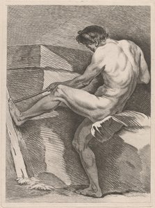 Adam Bir İp Çekiyor, Ayağı Bağlanmış by Carle van Loo