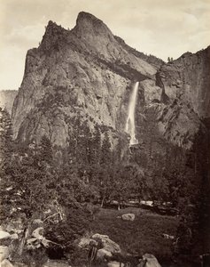 Gelin Peçe Güz, 940 fit, Yosemite, yaklaşık. 1872, basılmış yaklaşık. 1876. by Carleton E. Watkins.