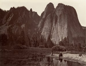 Katedral Kayaları, Yosemite, yak. 1872, basılmış yaklaşık. 1876. by Carleton E. Watkins.