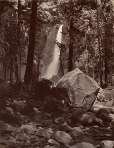 Aşağı Yosemite Şelalesi, 1.600 fit, yaklaşık. 1872, basılmış yaklaşık. 1876. by Carleton E. Watkins.