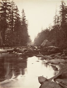 Merced Nehri, Yosemite, yak. 1872, basılmış yaklaşık. 1876. by Carleton E. Watkins.