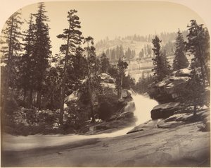Cascade, Nevada Güz Solda, Vernal Güz yukarıdan görünüm, 1861. by Carleton Emmons Watkins
