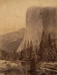El Capitan, Yosemite, 1865-66. by Carleton Emmons Watkins