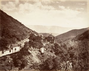 Hot Sulphur Springs, Santa Barbara, 1876, basılmış yakl. 1876. by Carleton Emmons Watkins