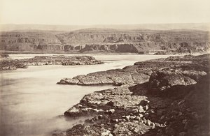 Dalles Geçidi, Oregon, 1867, basılmış yaklaşık. 1876. by Carleton Emmons Watkins