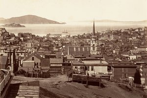San Francisco, California ve Powell Street, 1864, basılmış yakl. 1876.