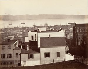 San Francisco, California ve Powell Streets, 1864, basılmış yakl. 1876. by Carleton Emmons Watkins