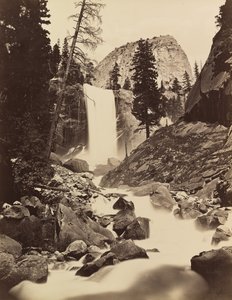 Vernal Fall, Yosemite, 1865-66, basılmış yakl. 1875. by Carleton Emmons Watkins