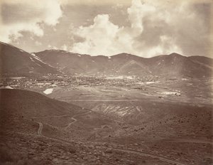 Virginia City, 1875, basılmış yakl. 1876. by Carleton Emmons Watkins
