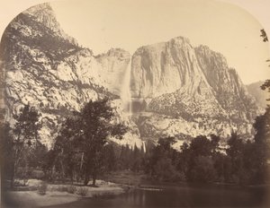 Yosemite Şelalesi, Nehir Manzaralı, 2637 Feet, 1861. by Carleton Emmons Watkins