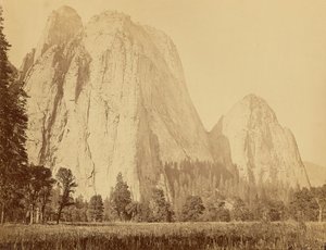 [Cathedral Rocks, 2600 feet yüksekliğinde] by Carleton Watkins