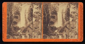 Piwyac veya Vernal Fall, düşük su, 300 fit, Yosemite Vadisi, Mariposa County, Cal by Carleton Watkins