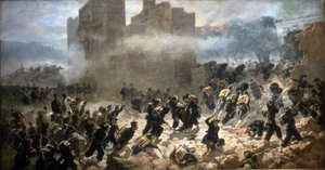 Porta Pia Breche - Roma, 20/09/1870. C. Ademollo tarafından boyama.