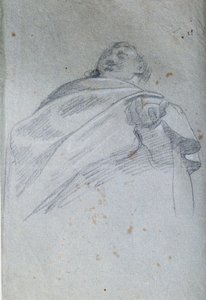 Erkek drape büstü Mürekkeple çizim ve Carlo Bononi (1569-1632) 17. yüzyıl Paris