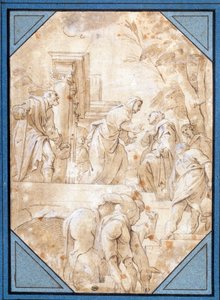 La Visitation Çizim Carlo Bononi (1569-1632) Sun. 0.22 x 0.15 m Paris.
