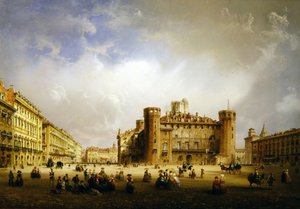 Piazza Castello, Torino, 1852 by Carlo Bossoli
