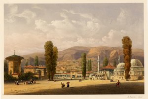Bahçesaray Hanları Sarayı, 1856 by Carlo Bossoli