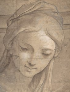 Üç Çeyrek Görünümde Sola Bakan Genç Kadının Başı, 1670-1700. by Carlo Cignani