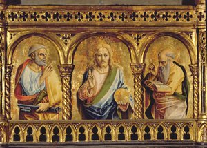 St. Peter ve St. Paul ile İsa, 76636 panel detayında SantEmidio poliptik temperadan detay by Carlo Crivelli
