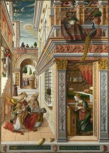 Aziz Emidius ile Müjde. 1486 by Carlo Crivelli