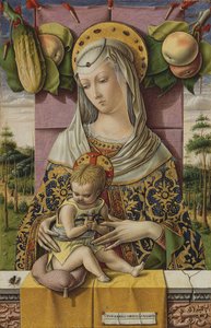 Madonna ve Çocuk, c.1480 (ahşap üzerine tempera ve altın) by Carlo Crivelli