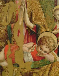Madonna ve Çocuk, 76632 panel detayında Valle Castellamo tempera