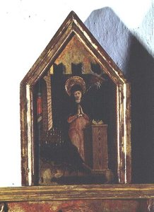 Müjde, San Silvestro poliptiğinin detayı by Carlo Crivelli