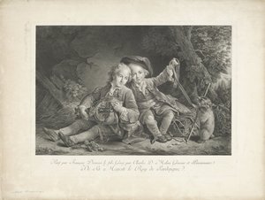 dağ sıçanı ile iki erkek by Carlo Domenico Melini