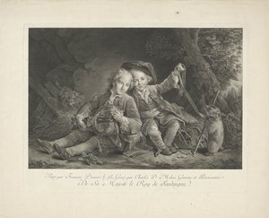 dağ sıçanı ile iki erkek by Carlo Domenico Melini