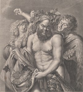 Bir Bacchante ve bir faun eşliğinde Bacchus, 1768 by Carlo Faucci