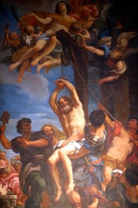 Blaise of Sebaste bir Hristiyan azizi ve şehidi olarak hürmet edilir. Tablo. Cenova. İtalya. by Carlo Maratta or Maratti
