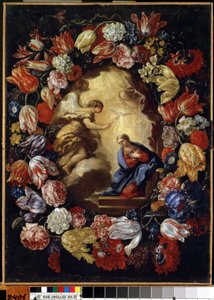 ""Çiçeklerle Müjde"" tablosu Carlo Maratta (1625-1713) Mikalojus Konstantinas Ciurlionis Güzel Sanatlar Müzesi, Kaunas, Litvanya by Carlo Maratta or Maratti