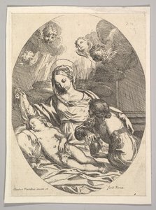 Meryem ve Magdalen ile Çocuk. by Carlo Maratta or Maratti