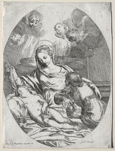 Magdalen ile Madonna ve Çocuk. by Carlo Maratta or Maratti