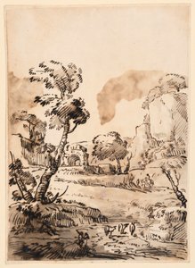 Çizim, Pastoral Bir Manzara, 1760-1780