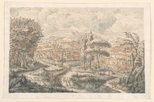 Çizim, Bir Vadi, 1750-70 by Carlo Marchionni