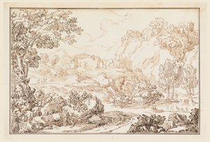 Çizim, Bir manzara, 1770-86