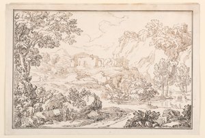 Çizim, Bir manzara, 1770-86 by Carlo Marchionni