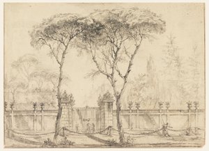 Çizim, Bir villanın kapısında, 1770-86 by Carlo Marchionni