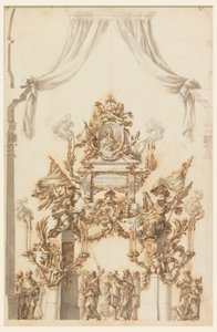 Çizim, Sardinya Kralı Charles Emanuel III için bir Katafalk Tasarımı, 1773