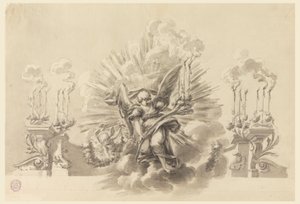 Çizim, Bir tören dekorasyonu için tasarım, yaklaşık 1760 by Carlo Marchionni